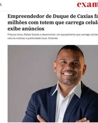 Recorte da matéria da Exame sobre o fundador da Santa Carga